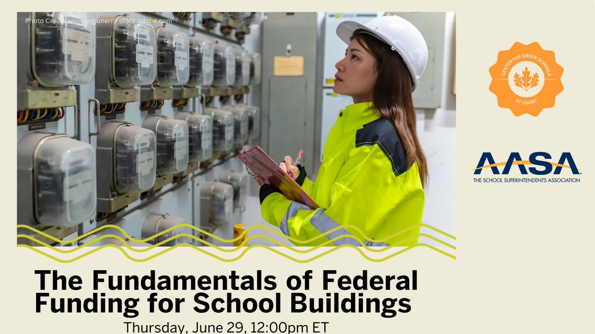 NEXT WEEK! @mygreenschools & @AASAHQ have gathered top experts to answer your questions about federal grants, new tax incentives (IRA), and partnership opportunities that could benefit K-12 facilities. Register for 1st webinar in the series: tinyurl.com/237by9ar