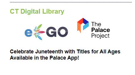 This week we added 50 titles to Palace Project app including titles that will educate and inform your patrons about Juneteenth, the oldest nationally celebrated commemoration of the ending of slavery in the United States. libguides.ctstatelibrary.org/dld/servicecen…