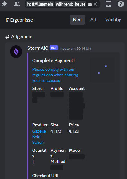 Navet_7's tweet photo. Late start decent success @Storm_AIO https://t.co/LTBdHoDpHX