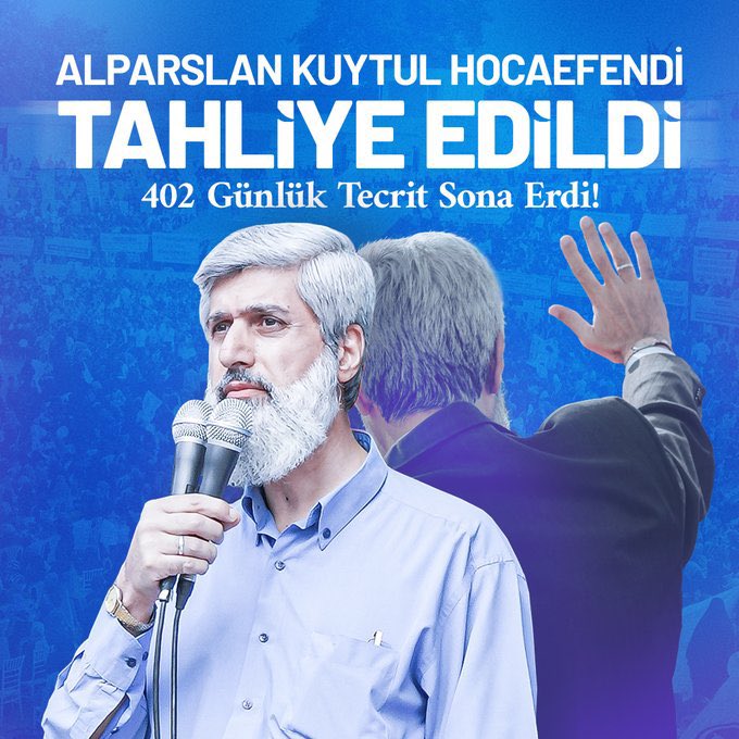 tg_melek's tweet photo. Alparslan Kuytul Hocaefendi Tahliye Edildi!
ELHAMDULILLAH! https://t.co/Crjg318Ji0