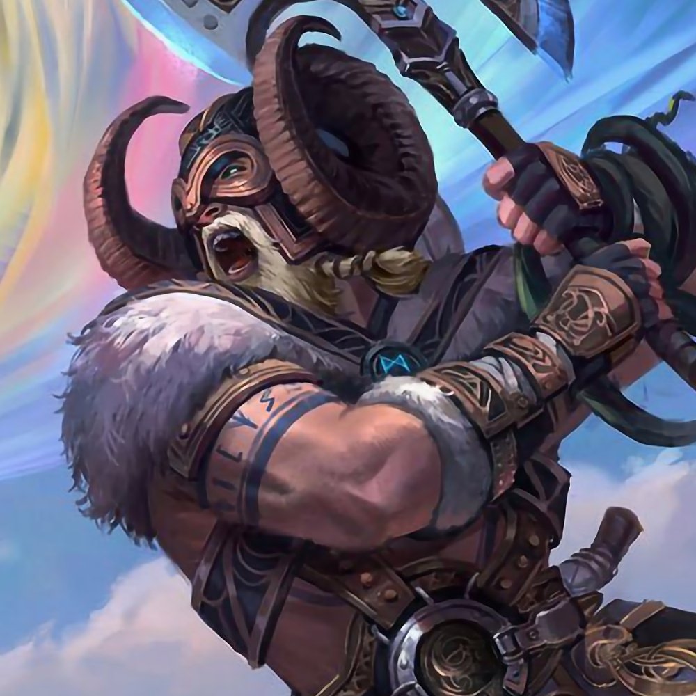 He possesses the resounding horn 𝐆𝐣𝐚𝐥𝐥𝐚𝐫𝐡𝐨𝐫𝐧 and the golden-maned horse 𝐆𝐮𝐥𝐥𝐭𝐨𝐩𝐩𝐫, along with a store of mead at his dwelling. He is said to be also the originator of social classes among humanity.