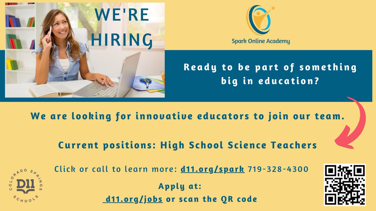 Are you ready to join a high energy innovative team that's anything but boring?  We are looking for talented high school science teachers ready to join something big!  <a href="/CSSD11/">Colorado Springs Schooll District 11</a>, #ExperientialLearning
