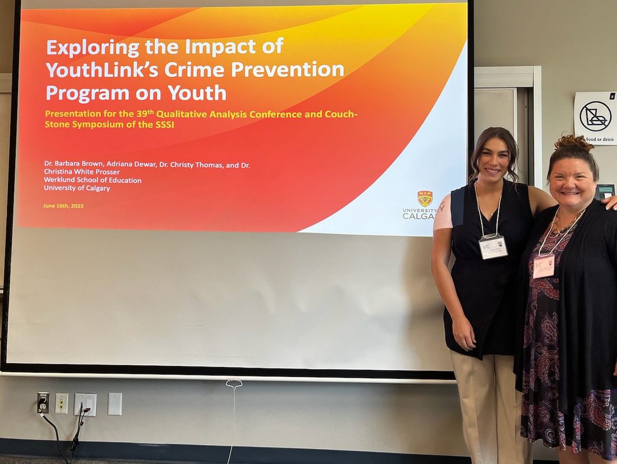 Had a great time at the #qualitatives conference in Kelowna. Presenting some fascinating research about Crime prevention programs with Adriana Dewar. Cheers to research team Dr. Barb Brown, Dr. Christie Thomas, Adriana Dewar,&amp; Dr. Christina White Prosser <a href="/UCalgaryEduc/">Werklund School</a> <a href="/barbbrown/">Dr. Barb Brown</a>