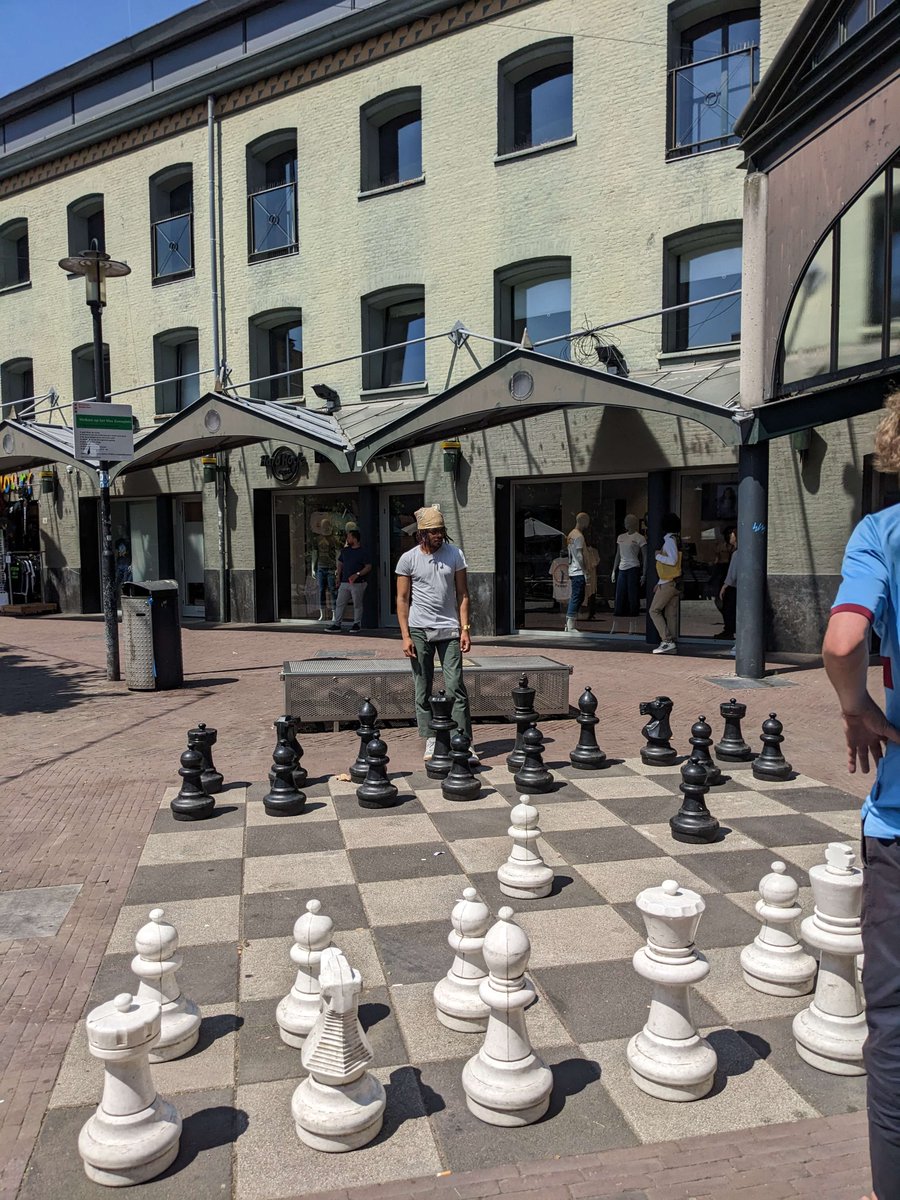 Kuryoku's tweet photo. Back from my Dublin/London/Amsterdam trip! Was an amazing experience and will certainly go back sooner than later. Appreciate everyone I interacted with especially those of the Melee and Chess communities.

Photo dump later, for now: Playing the Dutch in front of Max Euwe museum https://t.co/JhnZdS960v