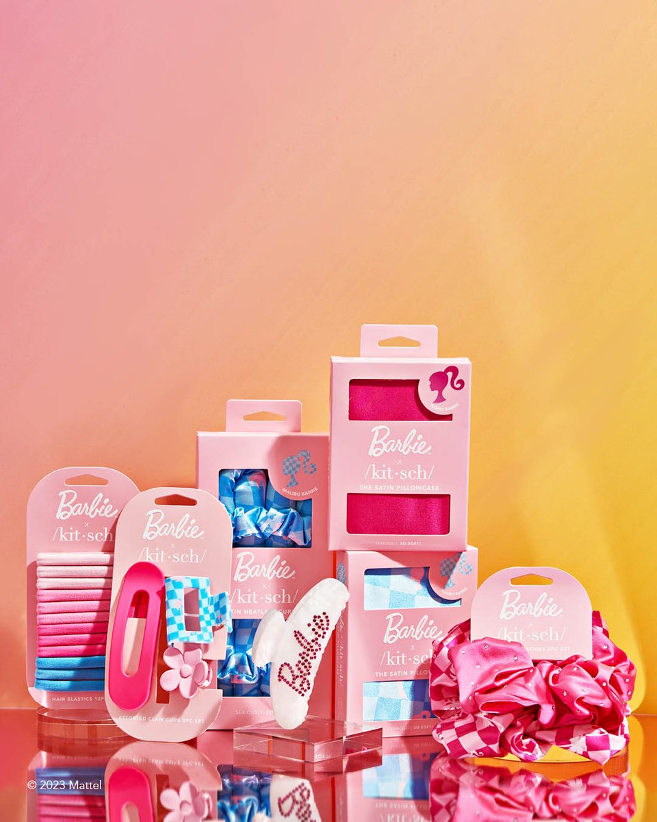 Barbiecore isn’t just a vibe, it’s a lifestyle. Make the dream life yours with our limited edition Barbie™ x Kitsch collection 👸💖. 
⁠
#new #barbie #accessories #summer #beauty #fashion #hairstyles #hair #pink #hairinspo #inspiration #lifestyle #hairgoals #hairtutorial #kitsch