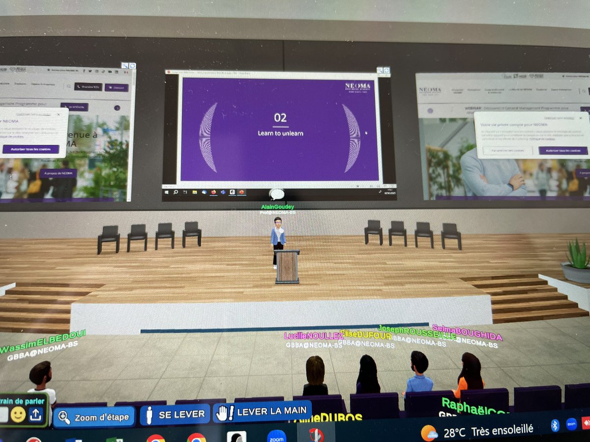 AlainGoudey's tweet image. Quelle journée entre la présentation de la stratégie #innovation de @NEOMAbs à nos partenaires, le passage pour déjeuner sur l’@ArmadaRouen, puis mon cours dans notre #CampusVirtuel ! Cela clôt en beauté une semaine très dense en trait d’union entre la tradition et le futur ‼️😀