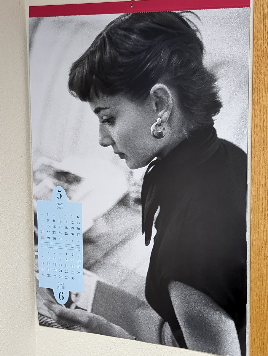 The May/June page of my Audrey Hepburn calendar.  #AudreyHepburn
