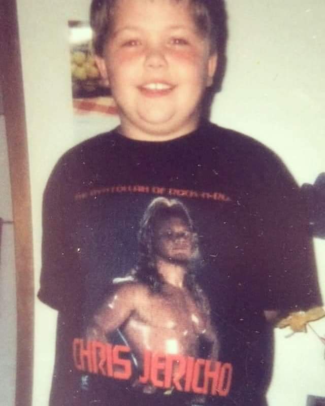 Throwback to first ever Wrestling t-shirt The ayatollah of rock n Rolla 
@IAmJericho 
#y2j #theocho #goat