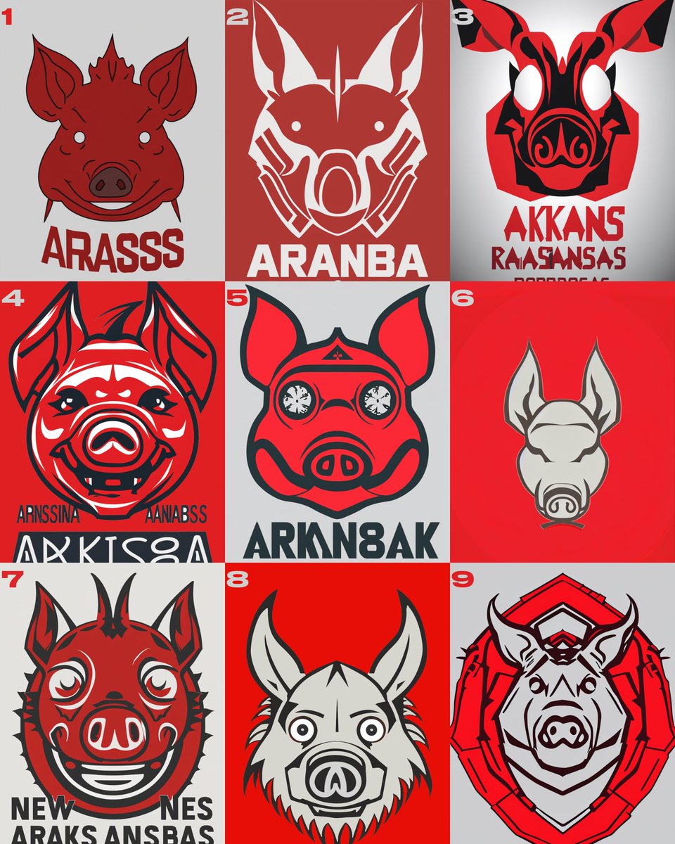 I asked Photoshop’s new generative fill AI to make me a new Forward Facing Hog logo since I know how y’all feel about the current one. The results were… interesting 😂 

#HogTwitter #WPS | #JMGraphics
(This is not official… obviously)