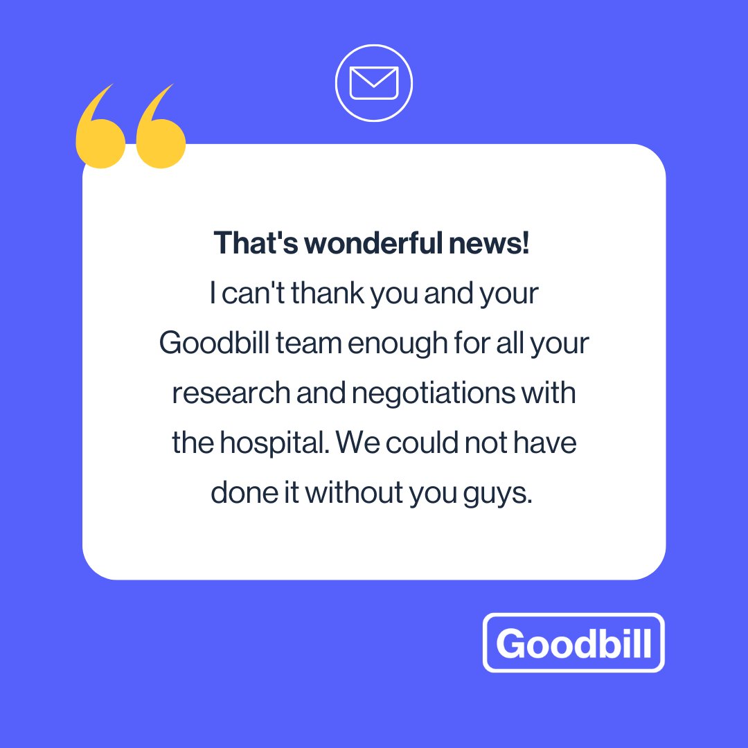 That 🤗 feeling when a patient emails and thanks you for helping them negotiate $62,055 off their hospital bill. 

#medicalbills #hospitals #PatientAdvocacy