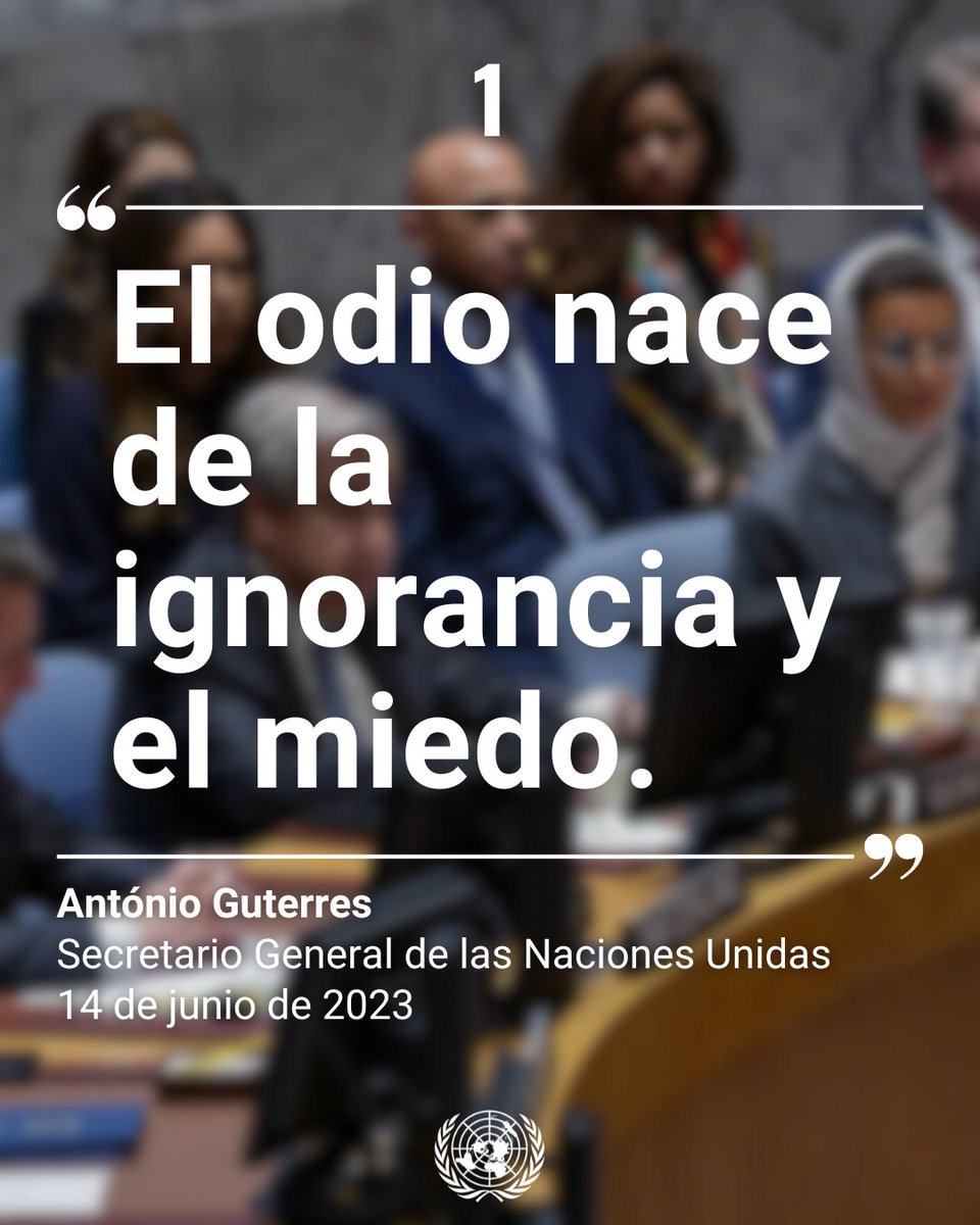 ONU_es's tweet photo. “Las redes sociales han dotado a los incitadores al odio de un megáfono mundial para envenenar”.

@antonioguterres lanzó un paquete de políticas para construir una nueva era de integridad en las redes sociales y detener la desinformación. https://t.co/C2B7Ynu3CY https://t.co/1X8Mfg8XVw