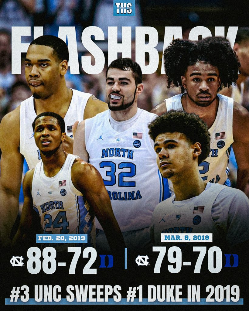 Looking back at UNC’s regular season sweep over rival #1 Duke in 2019. 🔥🐏 #flashbackfriday