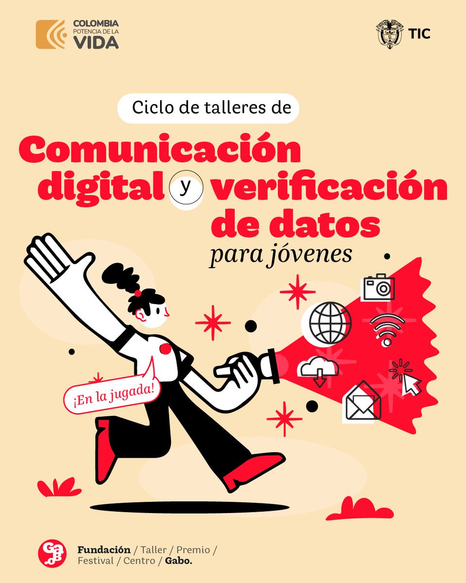 😍¡Una nueva aventura nos espera en Manizales, San Andrés Isla, Villavicencio y Leticia! 🇨🇴

🔗bit.ly/46aFPpc

Estás ciudades serán sedes de 4️⃣talleres para jóvenes, en pro de una comunicación virtual más crítica, ética y rigurosa. 👩🏽‍💻👨🏾‍💻

Abrimos 🧵