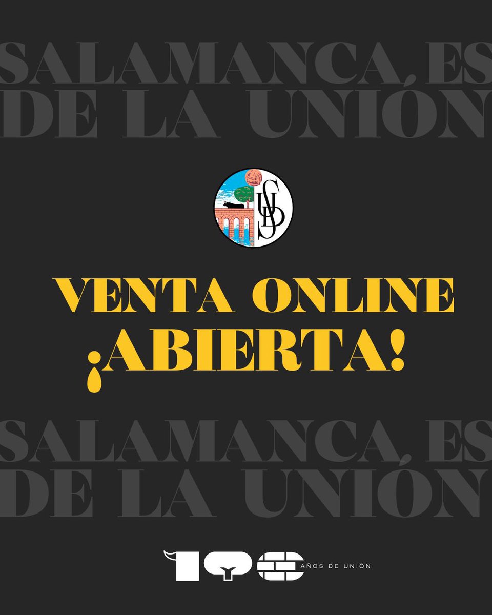 “La AFICIÓN ha respondido. Ahora, nos toca a NOSOTROS”.

💻 ¡Y ya nos tocaba ABRIR la VENTA ONLINE! 💪🏼💪🏼💪🏼
 
🫵🏼💳 Ahora, te vuelve a tocar a ti. ¡A por tus abonos!

salamancacfuds.es/abonate-salama…

SALAMANCA es de la UNIÓN🤍🖤
Campaña de Abonados 23/24

#YoMeAbonoALaUnion