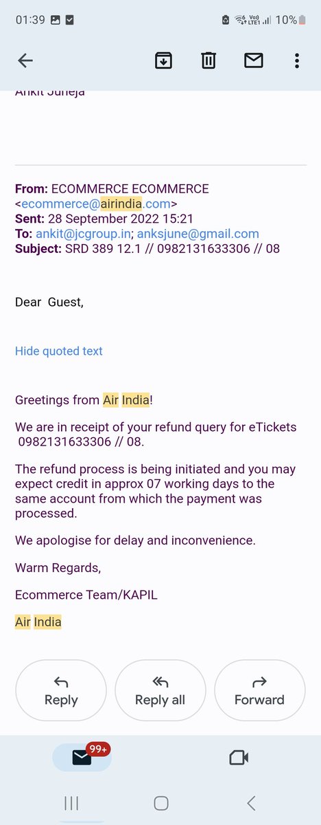 anksjune's tweet photo. @airindia @RNTata2000 @JM_Scindia @MoCA_India has Air india really changed or is it an eye wash

These were tickets issued before Covid. Where they have been promising for returns. But till date the refunds have never come.

What makes me put them up today. https://t.co/oyJOVVpwoy