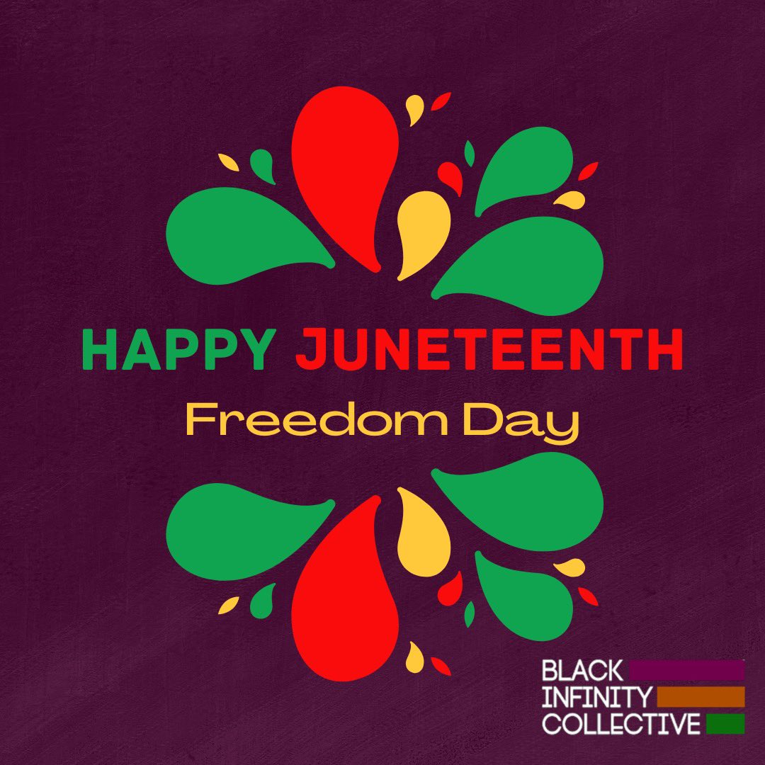 Wishing our Collective a Happy Juneteenth weekend ✊🏾 💜🧡💚