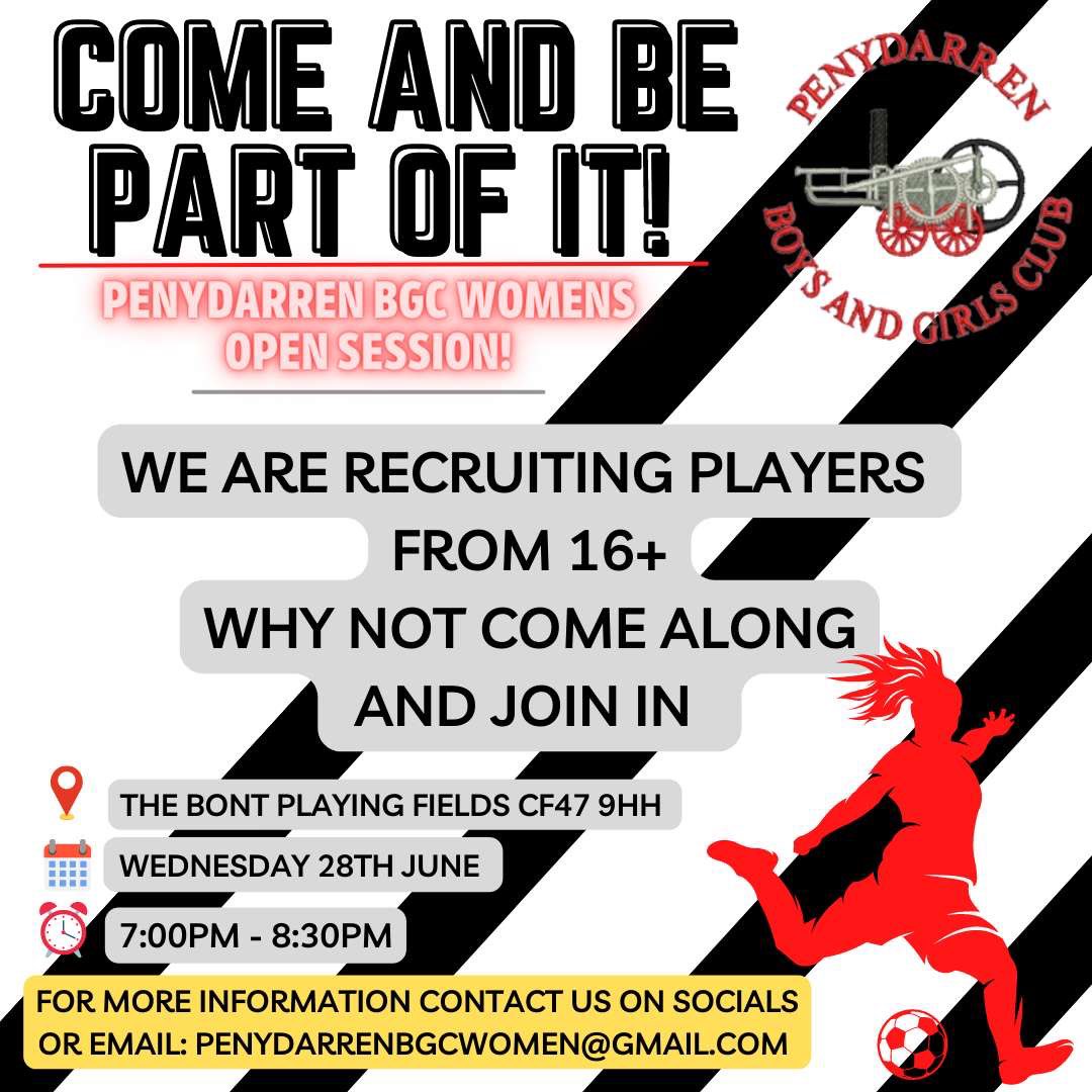 🚨New womens team coming to Merthyr🚨

Come along and join our open training session😁