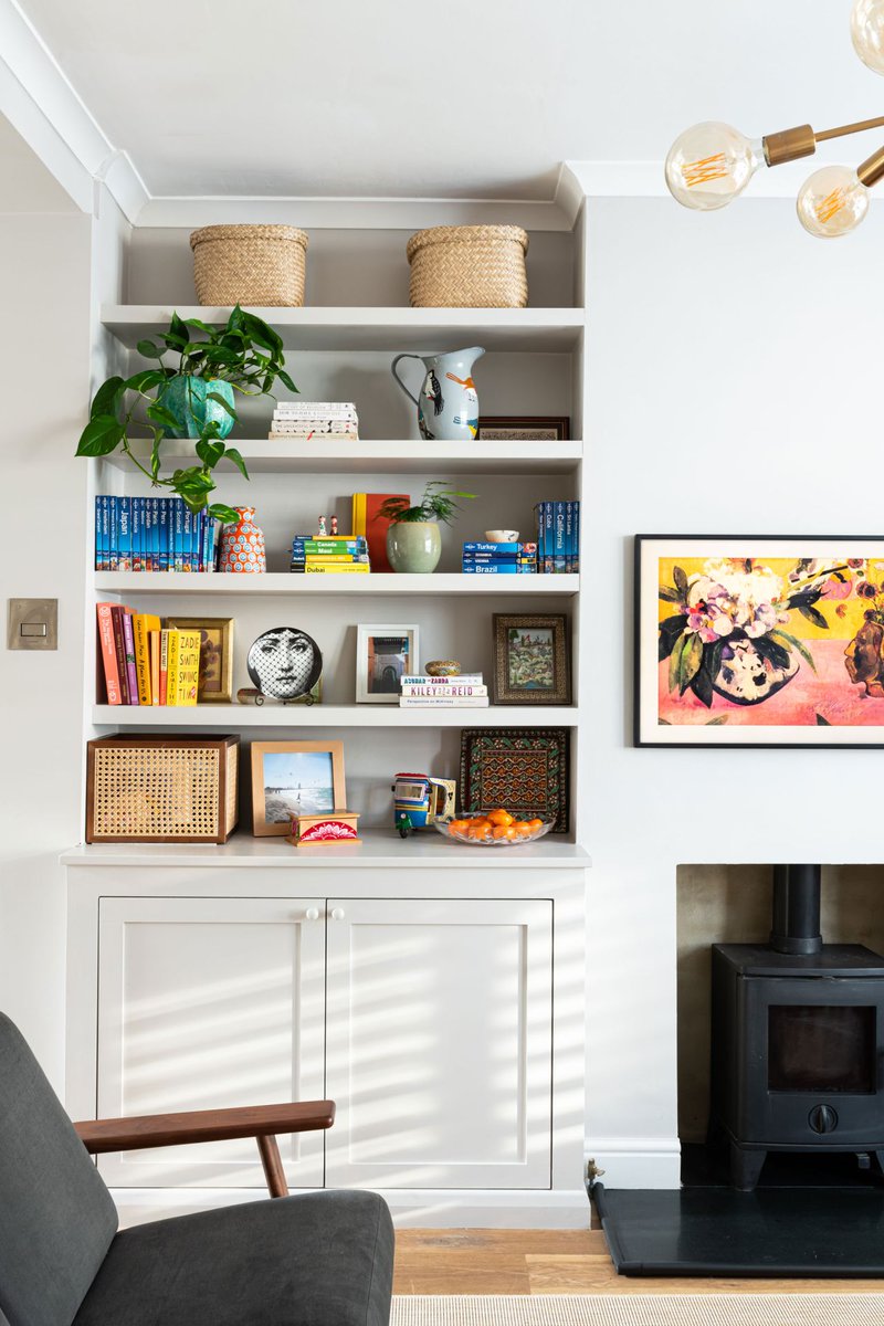 Wall shelving is a good way to add #storage space and keep your living room #neatandtidy.  cpix.me/a/171723432