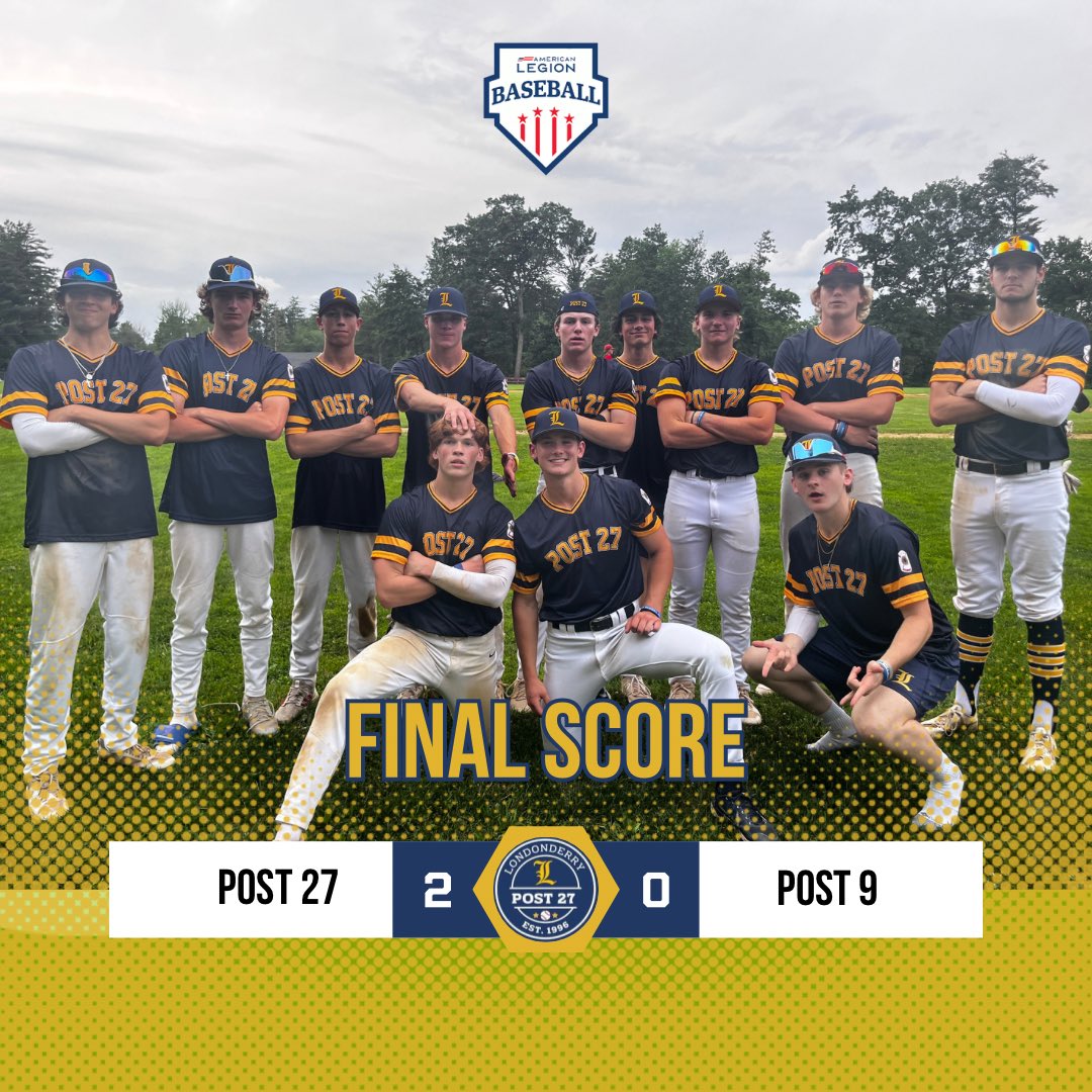 Seniors with the win over Derry Post 9 tonight! @jaydenh_88 with the gem throwing 5 in, 1 hit, and 6 Ks. @OwenCarey_1 and Hamilton both with two hits a piece. Joey Cafaro with the save. Back at it Tuesday vs Rochester.