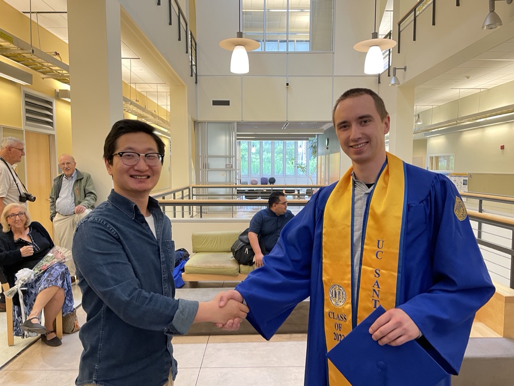 Huge congrats to Lakota, our first group member to graduate! Wish you best of luck in your new adventure! #ucsc #graduation