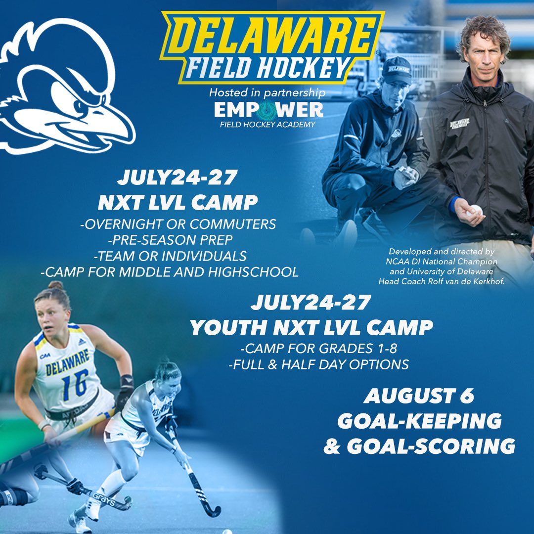 EmpowerFHA's tweet photo. We are excited for summer camps at Rullo Stadium, home of @Delaware_FH and Coach @UDFHRvdK! Learn more and register -> https://t.co/AN593RI2nv https://t.co/HqiQk6YRBr