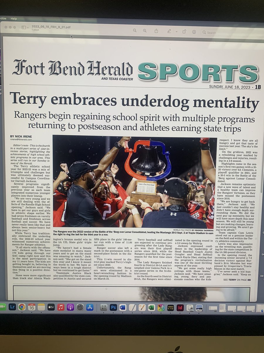 Check out Sunday’s issue of the @fbherald, where @FBHeraldNick highlights the year in review for @Terry_Rangers 

Lot to like about the year the Red Track had!