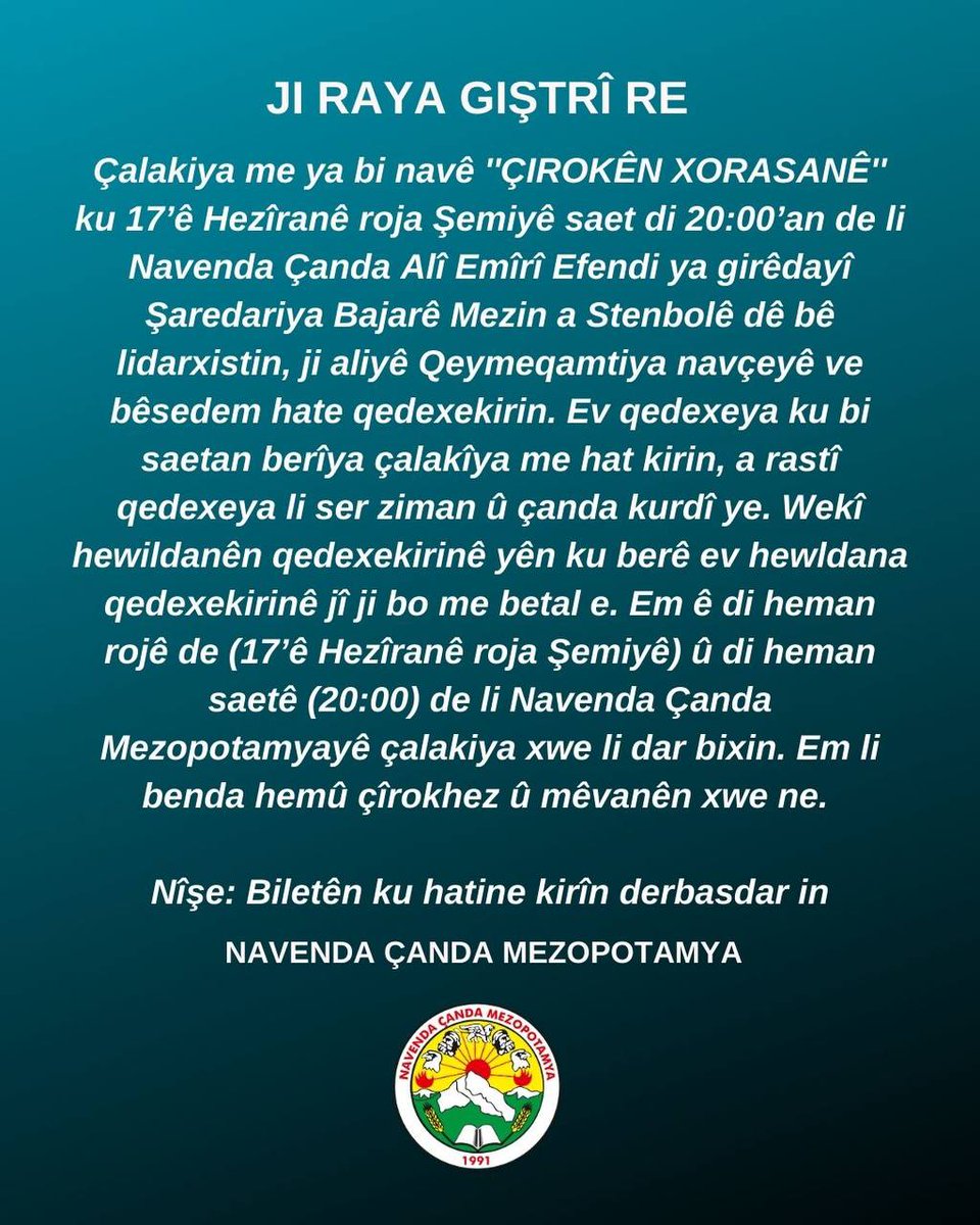 seymeorg's tweet photo. JI RAYA GIŞTÎ RE / KAMUOYUNA 👇 https://t.co/Cr5EkQYsXJ