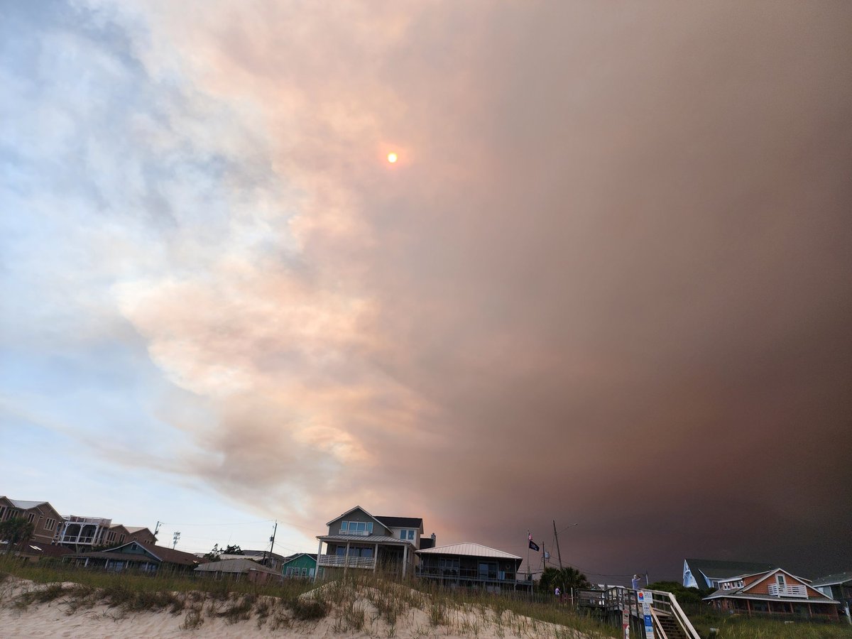 Smoke filled clouds in #kurebeach near #Wilmington