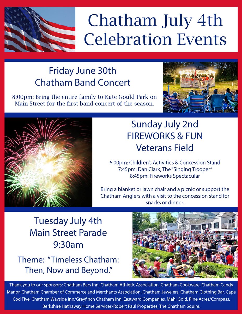 We have so many fun plans to celebrate July 4th at the Inn and in town! (walking distance from the Inn) 🇺🇸 @VisitCapeCod @NewEnglandInns @capecodchamber @LoveLiveLocal