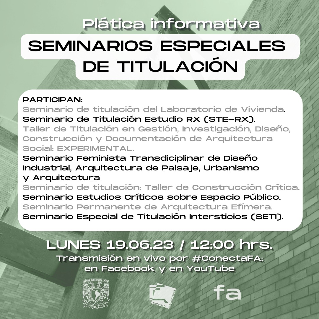 faunam_mx's tweet photo. ✨Plática Informativa
Seminarios Especiales de Titulación
📅 Lunes 19 de junio
🕰️ A las 12:00 hrs.
🎥 Transmisión por #ConectaFA 👉🏽 https://t.co/bztU5uq34U https://t.co/7f7GYGHqiZ