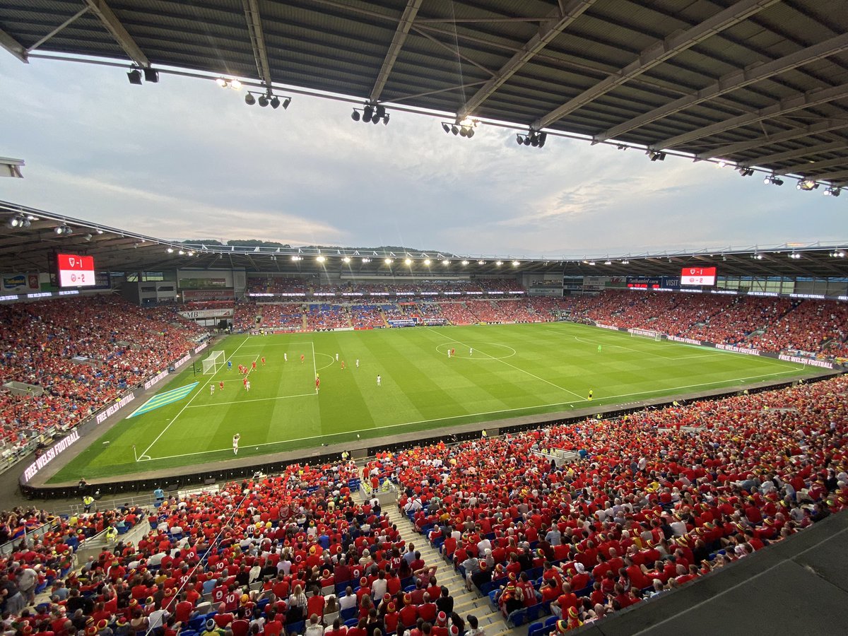Game 101 of Season 2022/23
Wales 🏴󠁧󠁢󠁷󠁬󠁳󠁿 2 v 4 🇦🇲 Armenia 
🏆 Euro 2024 Qualifying Group D
📅 Friday 16th June 2023
🕢 19.45
🏟 Cardiff City Stadium, Cardiff
🎟 £35.00 (+£4 admin fees)
📖 None (Unofficial £3.00)
👥 32,774
☀️/🌆 25°C
#groundhopping #theredwall