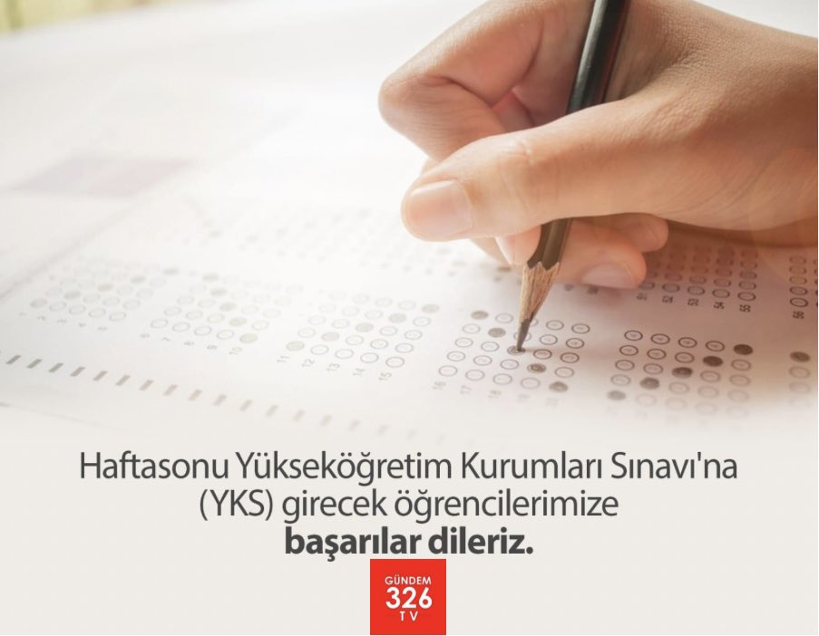 Bu hafta sonu Yükseköğretim Kurumları Sınavı’na girecek olan tüm gençlerimize başarılar diliyoruz.