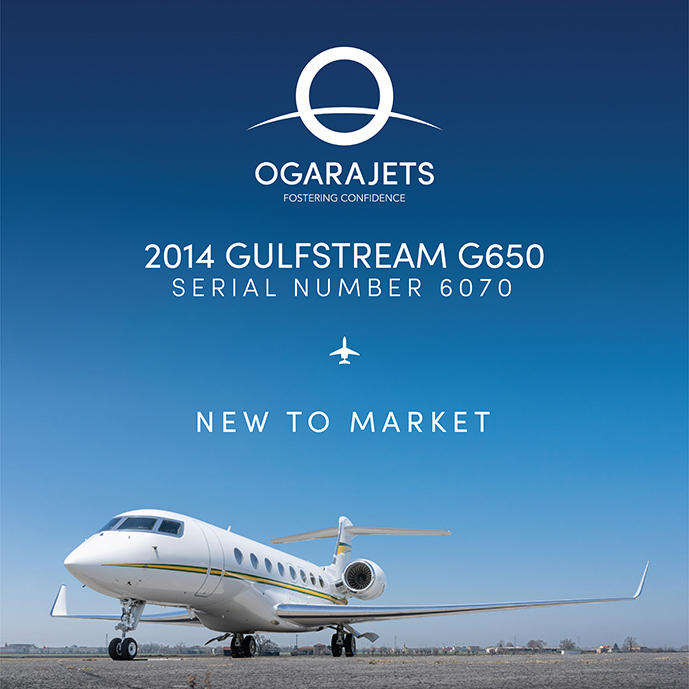 New to market  - 2014 #Gulfstream #G650 at OGARAJETS
Very low hours and landings
Engines enrolled on RRCC
More details at: https://t.co/SeK0FtimmN
#bizav #aircraftforsale #privatejet #privateflying #jetforsale #businessaviation

Join our mailing list here: https://t.co/Qb5ensamRB