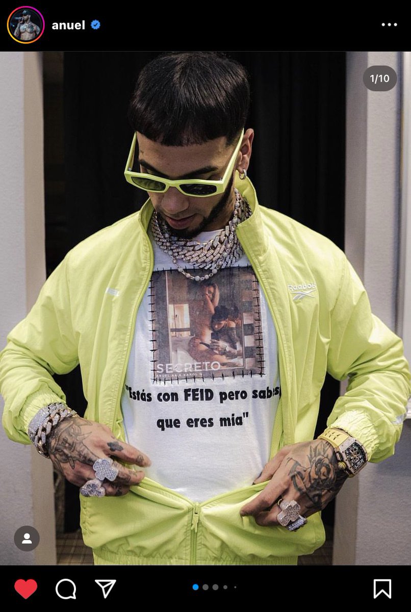LA CAMISETA DE ANUEL CON LA PORTADA DE SECRETO NOOOooOoOoOoO