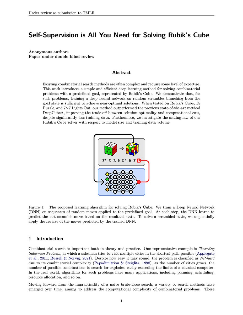 TmlrSub's tweet photo. Self-Supervision is All You Need for Solving Rubik’s Cube
https://t.co/vCIpetMQEt
#rubik #cube #deepcubea https://t.co/iUx9HffrXW