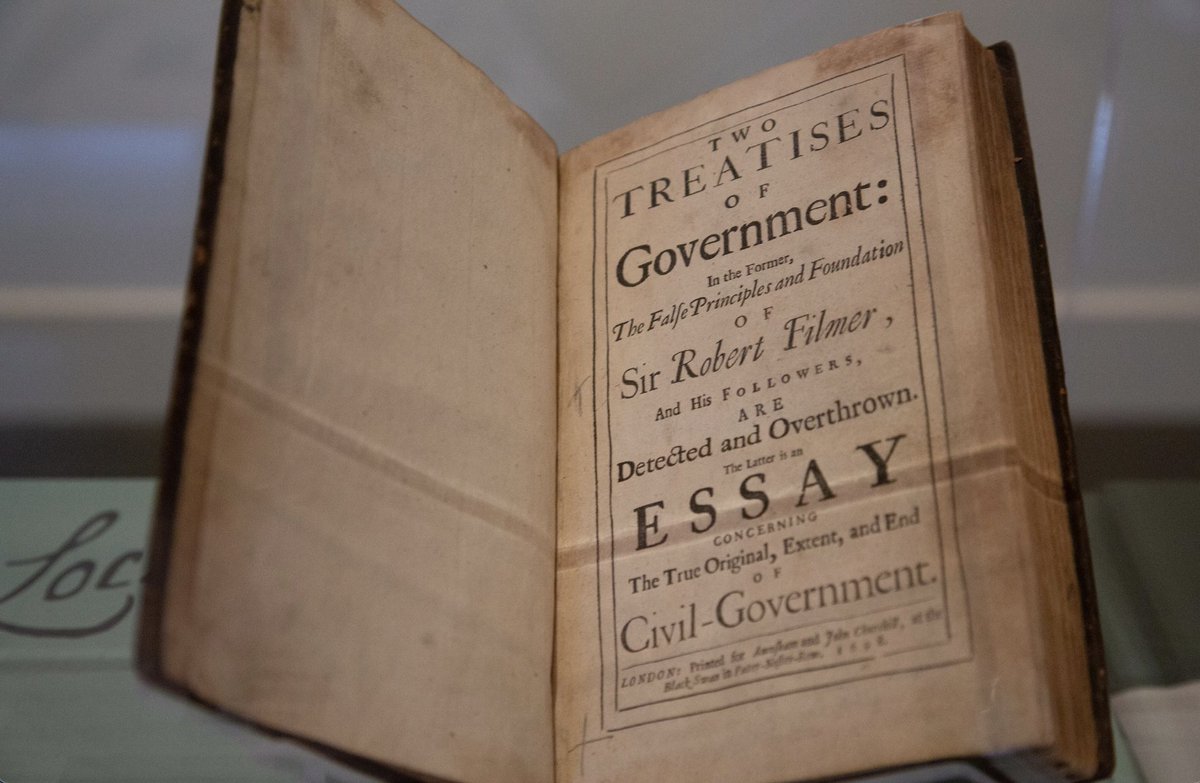 JOHN LOCKE, Two Treaties of Government

In this essay, Locke argues against the idea that civil society is based on the fatherly authority of the king. 👑

What are other rare artifacts on display at the #FREEDOMmatters exhibit?

View them here: ow.ly/UhFV50OlGOl