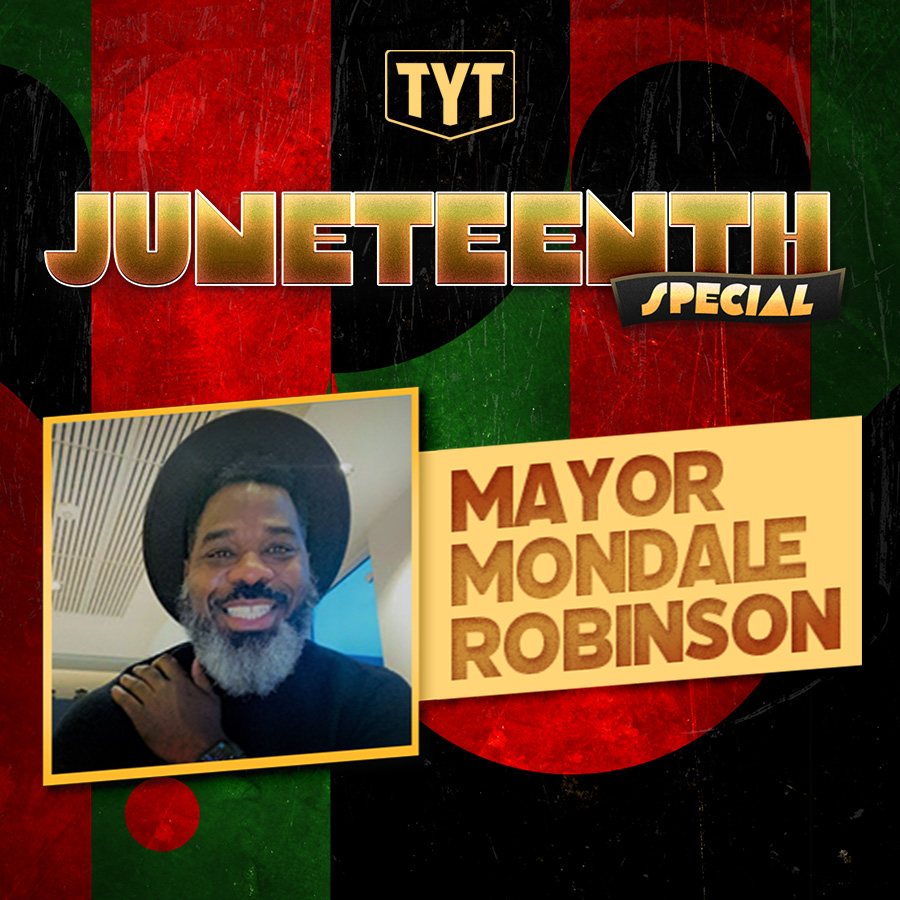 watchlisttyt's tweet photo. Celebrate #Juneteenth tonight with your favorite #progressive voices on TYT’s annual Juneteenth Special! Join @ninaturner, @JayarJackson, @mondalerobinson, @AdrienneLaw, and @SharonReedLive at 8pm ET/5pm PT on https://t.co/zRiulssHba or YouTube! https://t.co/zvVOC8yct0