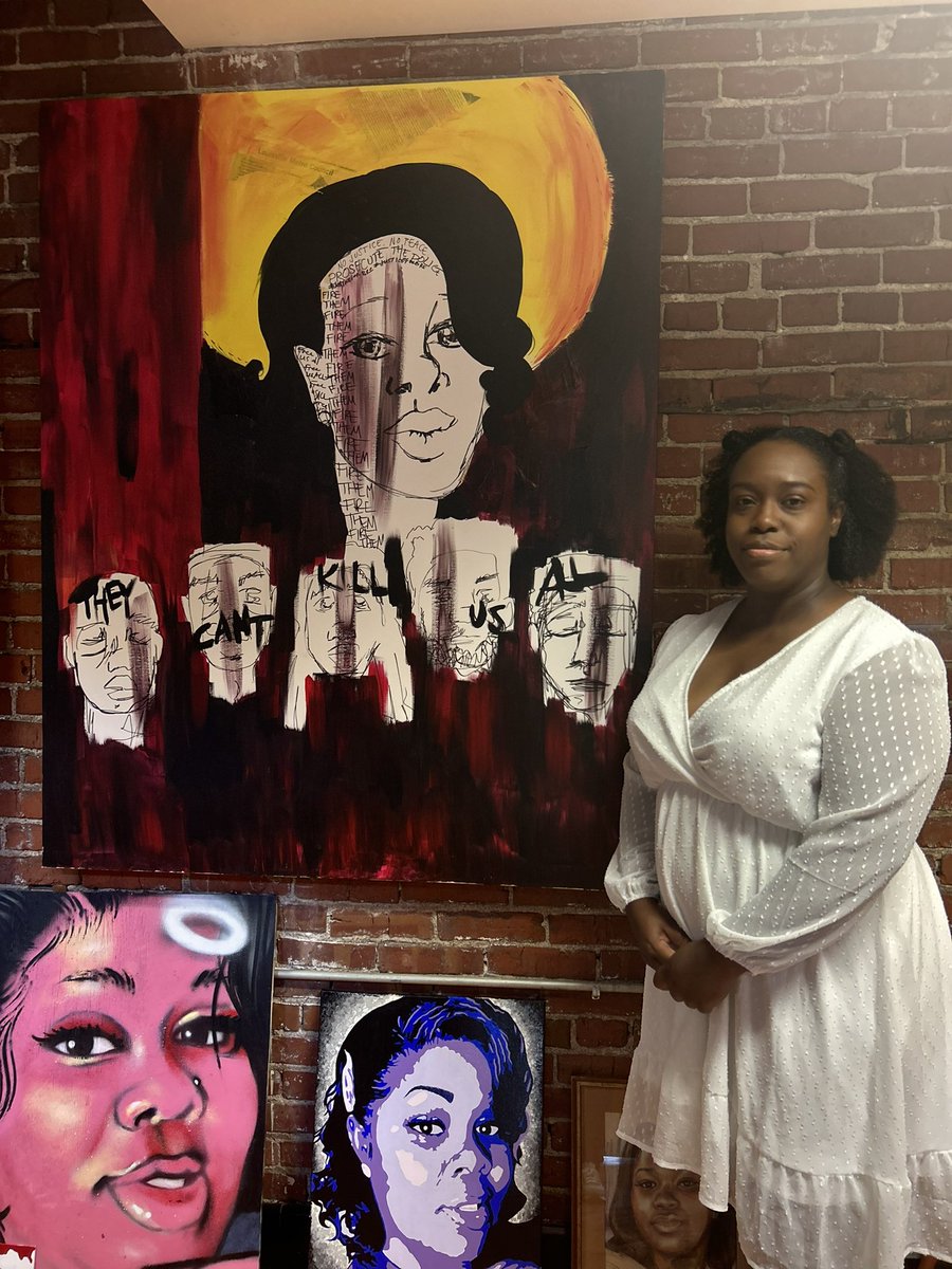 My piece at @roots101AAM is a tribute to #BreonnaTaylor. In 2020, @BraylinStewart and I had a versuz type battle, but with #art and proceeds went to support #Roots101.