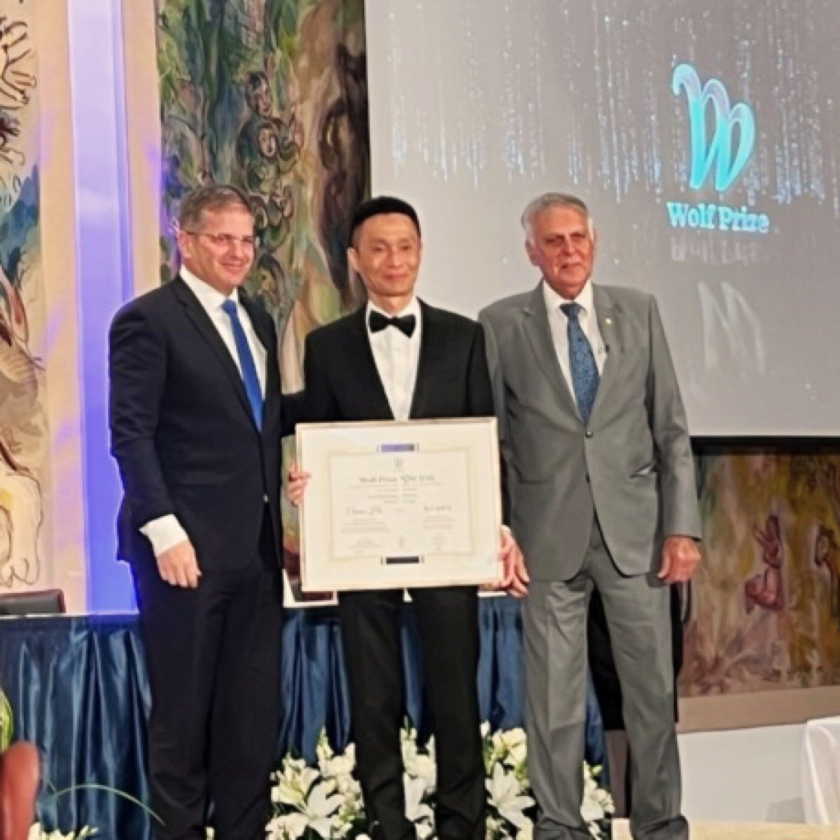 Last night, @UChicago Professor Chuan He was awarded the Wolf Prize for Chemistry at a ceremony held at the Knesset in Israel. Considered one of the most prestigious awards in the world, laureates are selected each year by an international jury of world-renowned professionals.