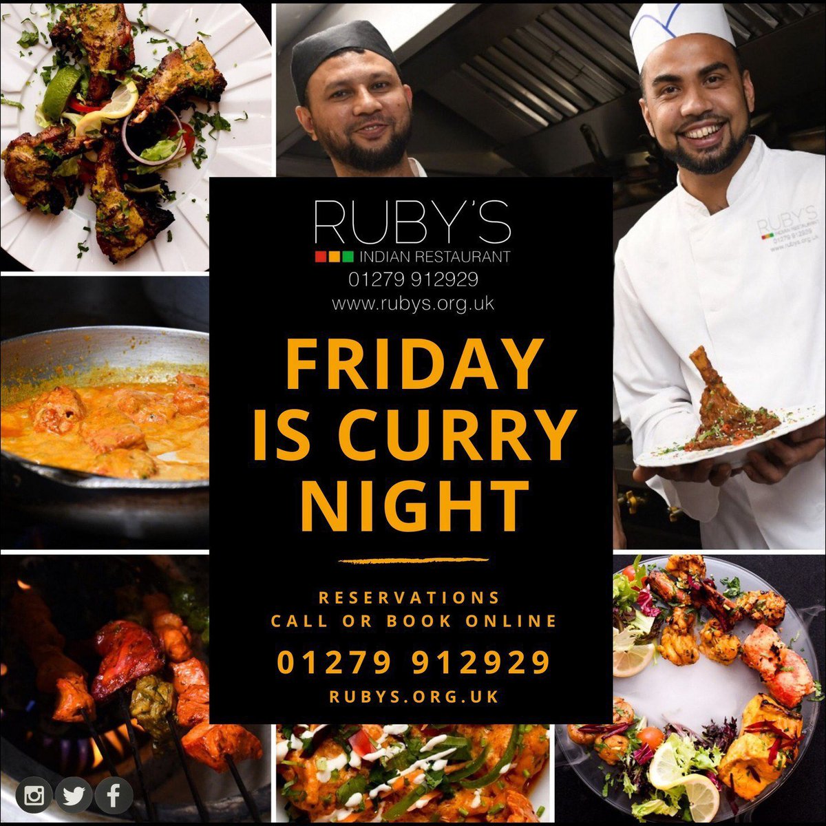 FRIDAY NIGHT = CURRY NIGHT 😍🥘🍺
DINE IN ⭐️ TAKEAWAY ⭐️ DELIVERY

rubys.org.uk | 01279 912929 (opt2) 

#rubysrestaurant #indiancuisine #fridayvibes #weekendready #bishopsstortford #spicy #currynight #indianfood