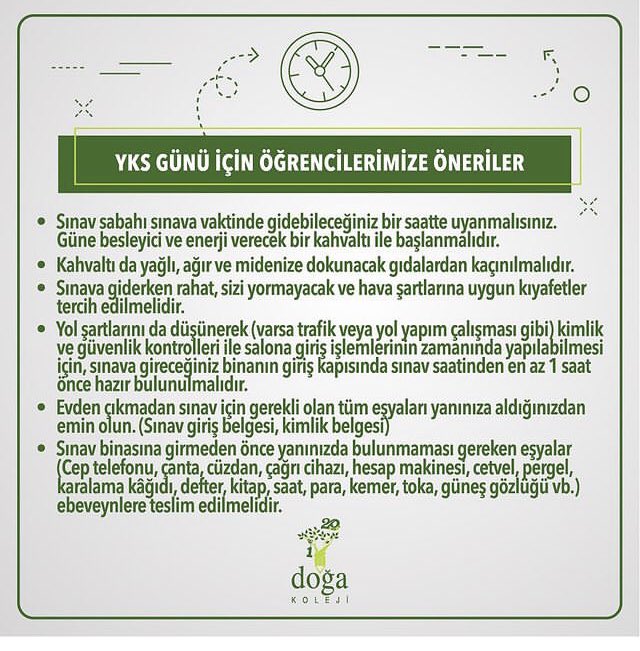 YKS’ye girecek tüm öğrencilere başarılar diliyorum. @DogaOkullari @basiskeledoga @cavus_gulsen @Azrafraarzu1