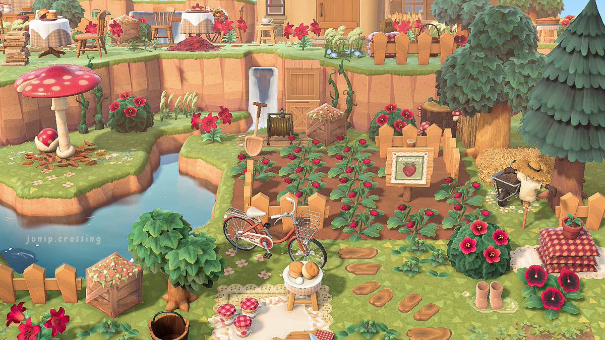 Strawberry patch & cafe 🍓🌱
.
#ACNH #acnhinspo #acnhdesign #AnimalCrossingNewHorizons #AnimalCrossing