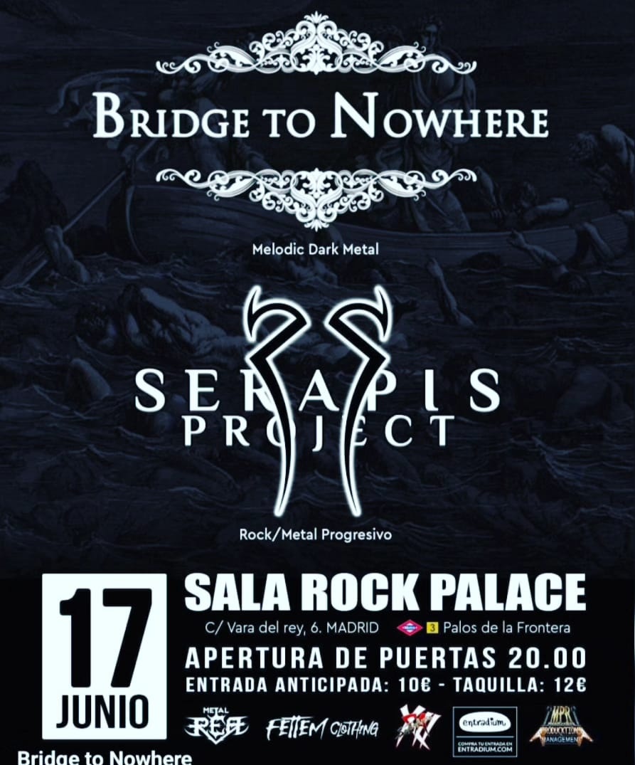 MAÑANA!! #SerapisProject + #BridgeToNowhere en <a href="/RockPalace/">Rock.Palace</a>  🔥🔥
Entrega de pedidos y stand #FettemClothing
Menores de 15 gratis!!
#Metal