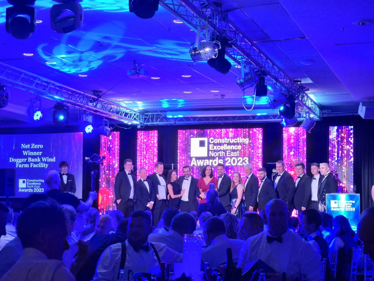It was a privilege to present the #NetZero award to <a href="/DoggerBankWind/">Dogger Bank Wind Farm</a> on behalf of @NetZeroNE at #CENE2023 tonight! Worthy winners, and a fabulous evening! A real commitment to wanting to achieve the net zero transition in everyone I speak to, gets me very excited!