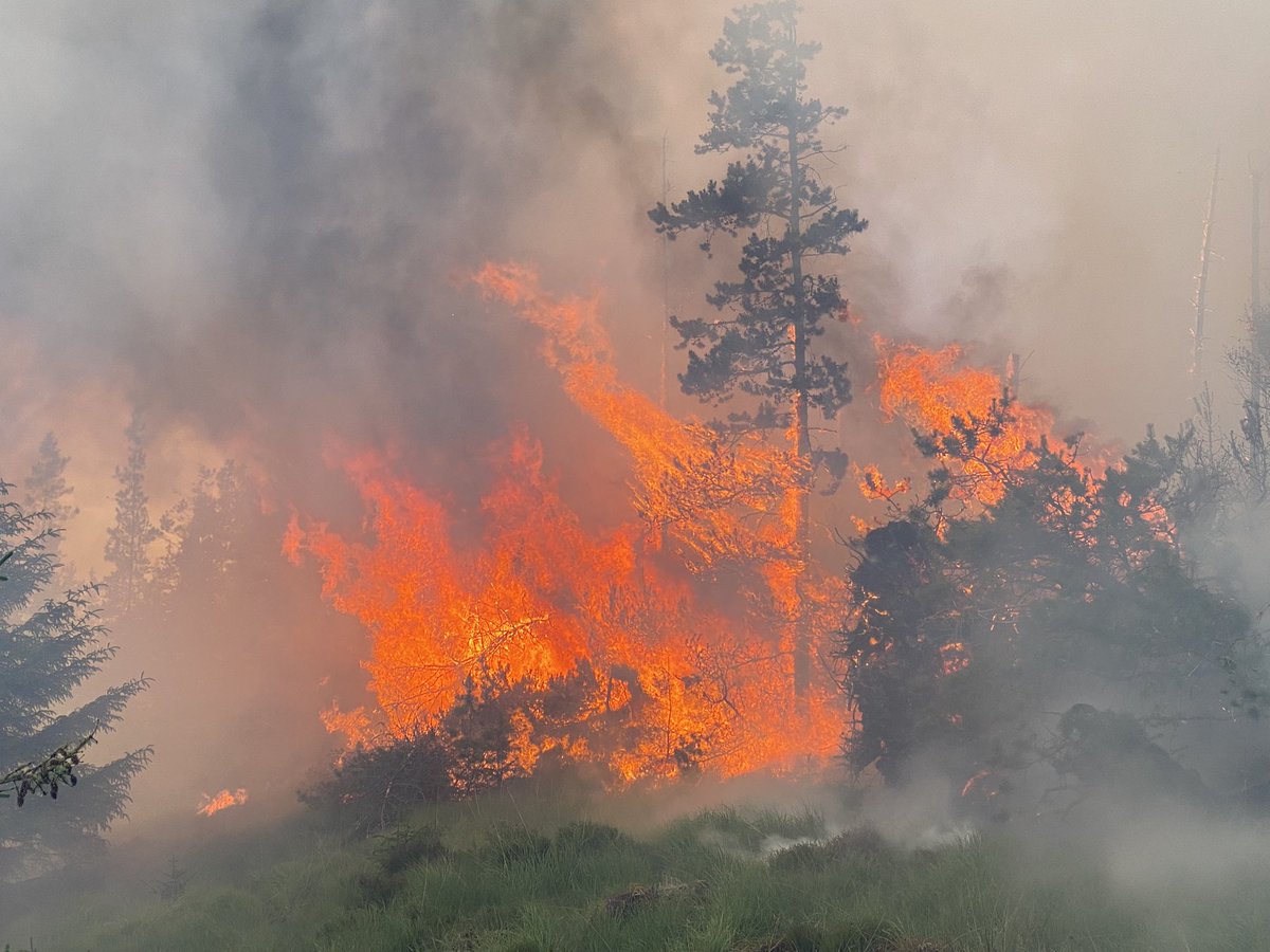 SpeanBridgeCRU's tweet photo. Just returning from a big flare up at Invergarry. Very hot and hard work. Helicopter due tomorrow. https://t.co/kpElZ7APkg