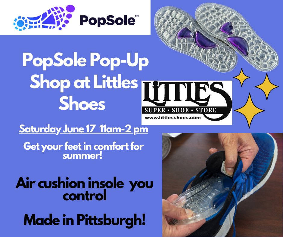 Sore feet from partying with Taylor all night? Stop by Littles tomorrow and see our PopSole demo! Get some foot recovery and pain relief! 

Thank you Littles for having us! 

@littles_shoes #taylorswifterastour #taylorswift #sorefeet #footpain #footpainrelief #insoles #popsole