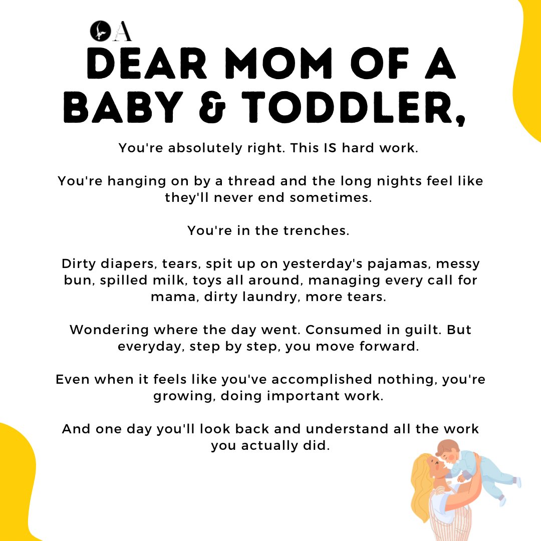 💌 DEAR MOM OF A BABY & TODDLER

#MomLife #ParentingJourney #MotherhoodUnplugged #MomStruggles #ToddlerMom #BabyMoments #WorkingMom #MomSupport #RealMotherhood #MomsRock #MomTribe