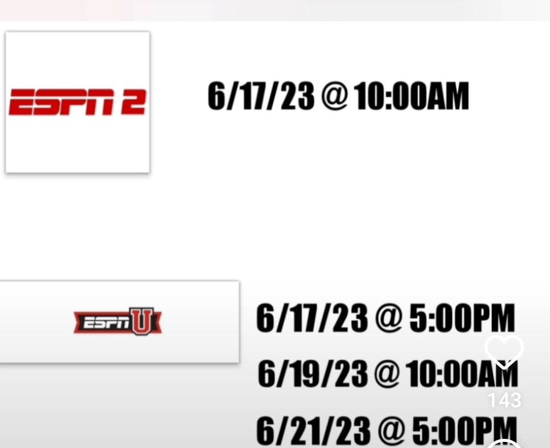 Tune in! Our X-Rays &amp; Heat Rays (Wisconsin) will be featured tomorrow, Monday &amp; Wednesday! <a href="/ESPNU/">ESPNU</a> ESPN2 
💙💚