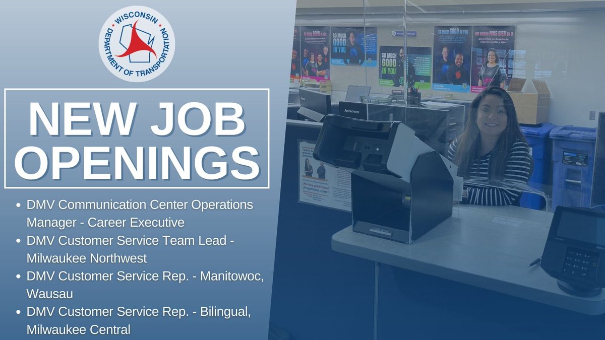 Wisconsin DOT on Twitter "JOIN OUR TEAM The Wisconsin DMV is