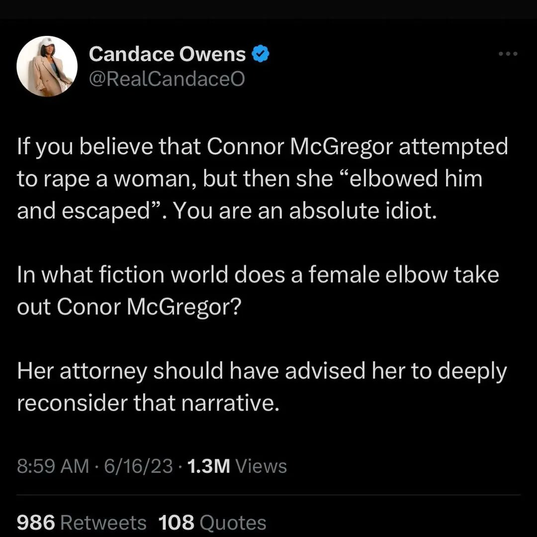 GIRL BYE.... YOU CLEARLY DON'T GET THE WHOLE POINT FOR SURE! 👀🤷‍♀️👀🤷‍♀️ #lordjesus #youredoingtoomuch #bequiet #CandaceOwens #ConorMcGregor